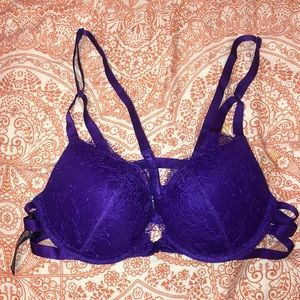 Purple strappy bra